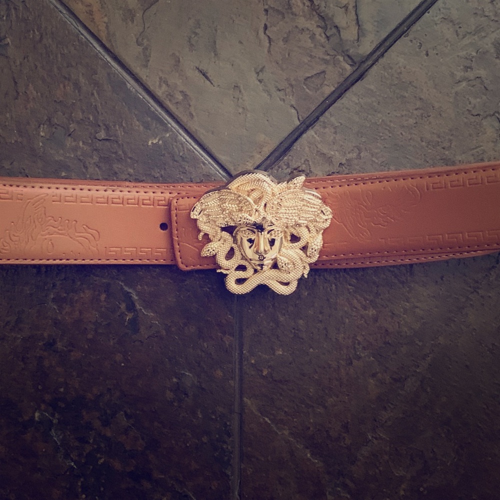Brown leather Versace belt size 36